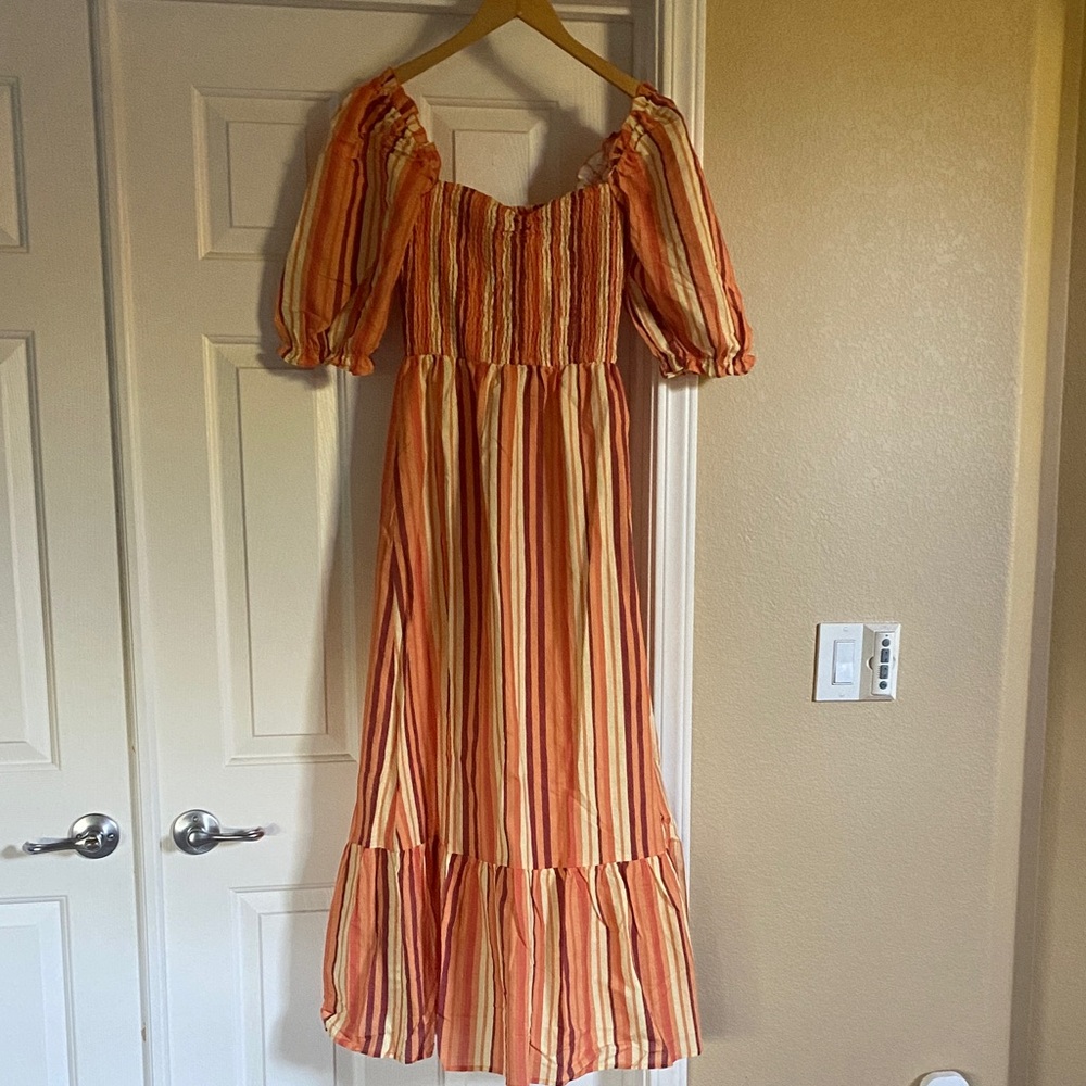 Charlie Holiday Multicolor Striped Maxi Dress
